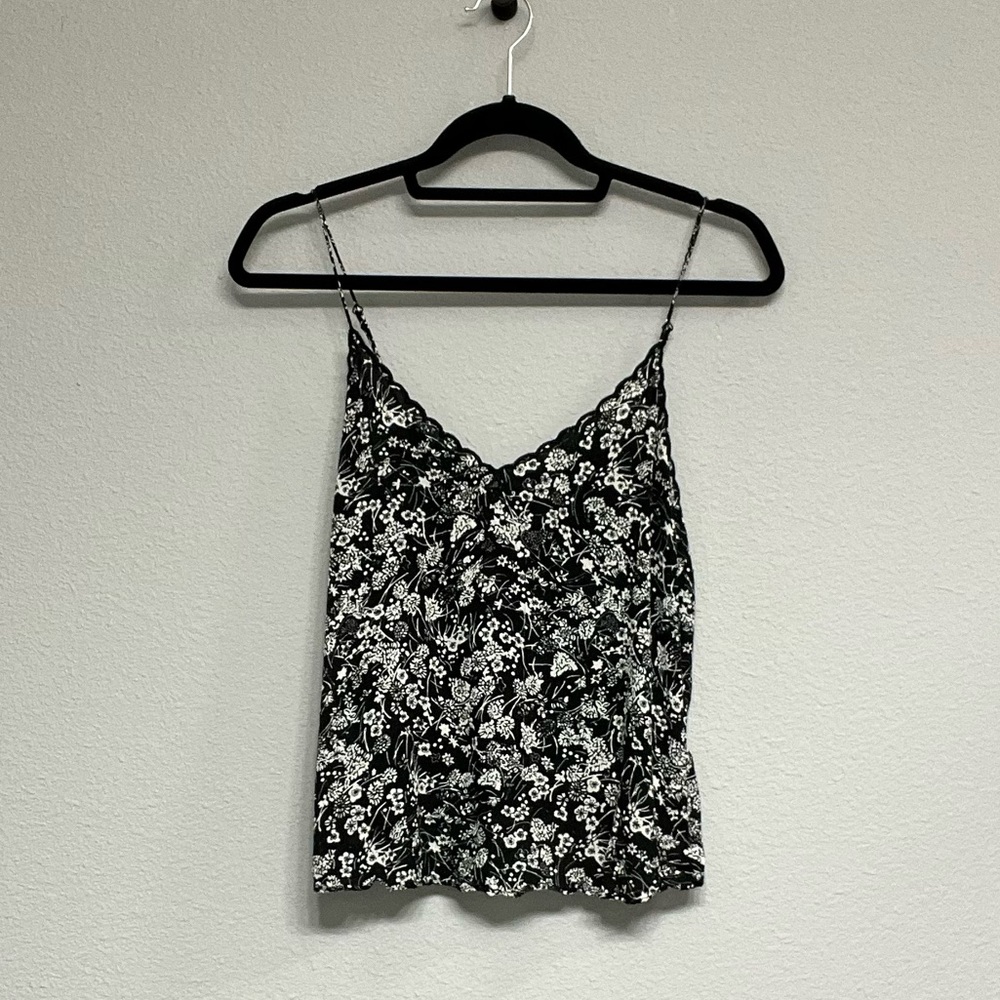 Free People Black & White Floral Tank